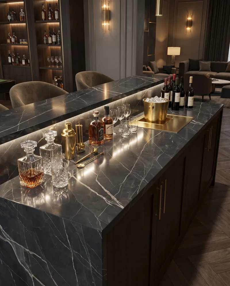 Calacatta Black in use